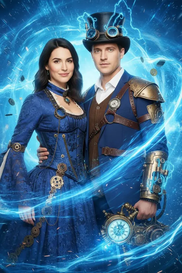 Steampunk portraits created by the AI photo booth
