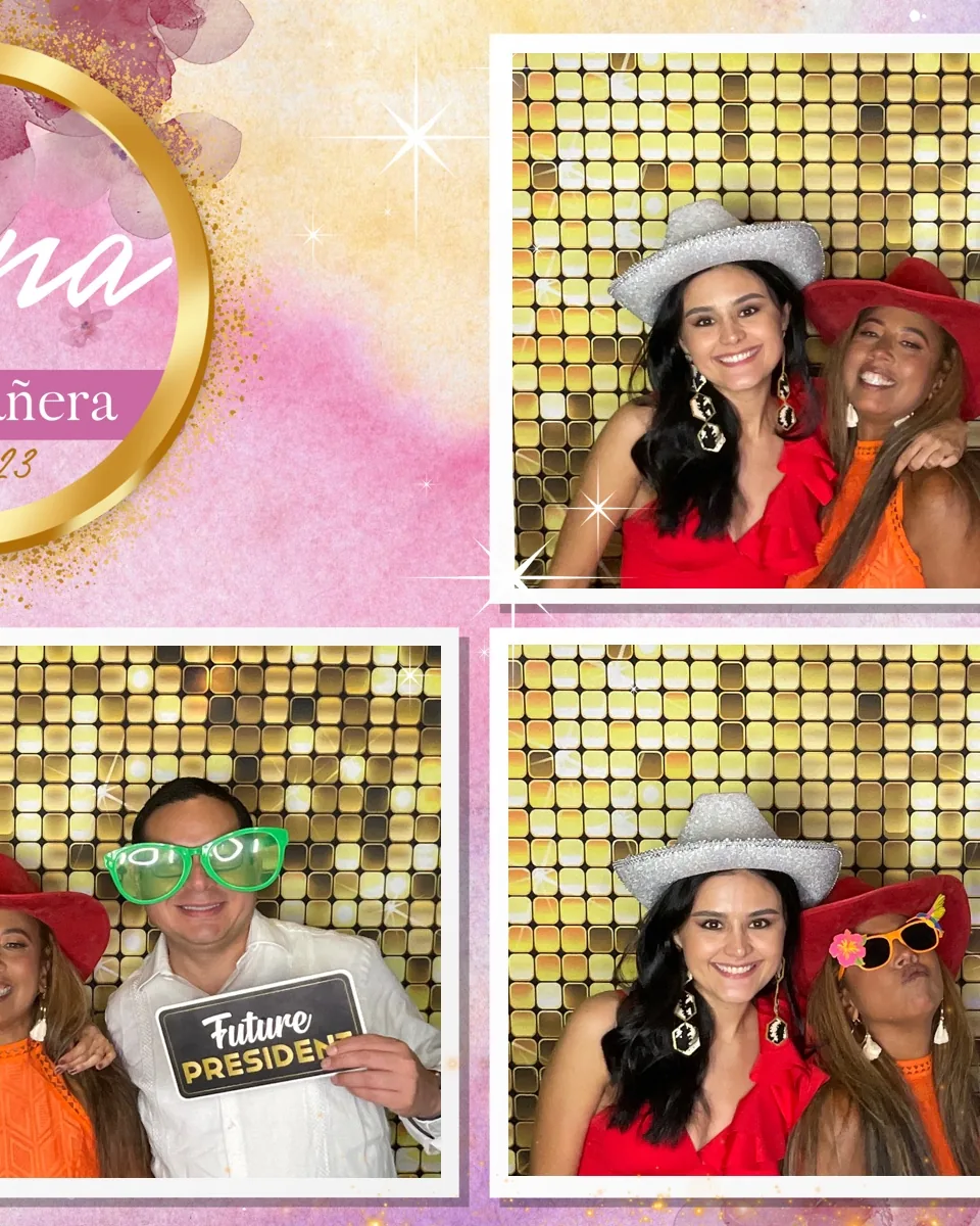 Diseño personalizado para cabina de fotos en una quinceañera en Miami
