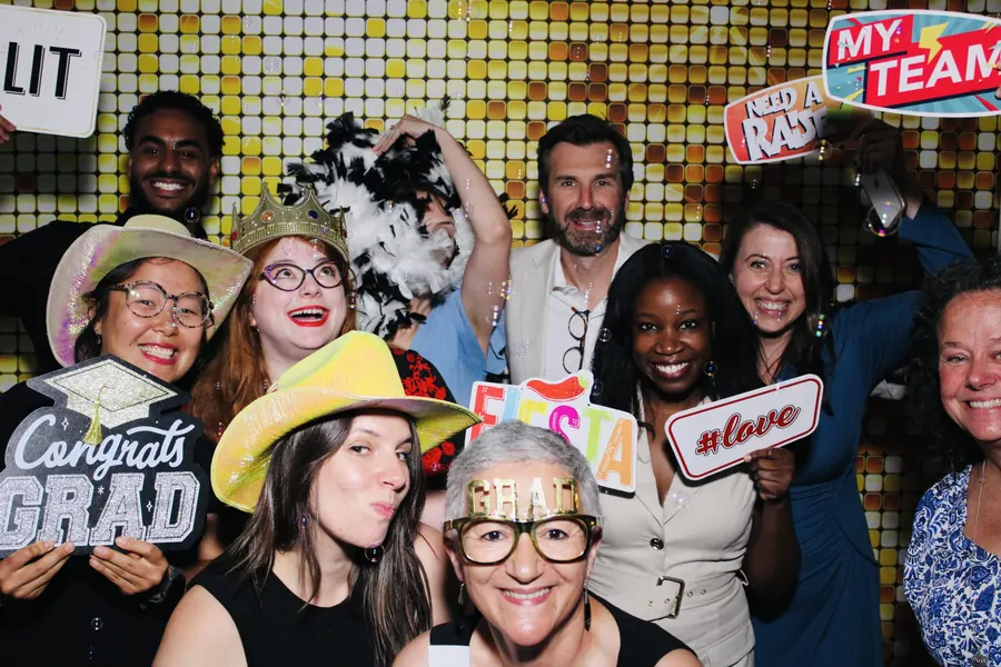 Guests at the photo booth during a graduation party in Miami